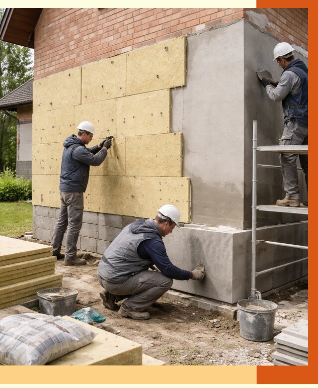 Утепление частного дома в Каспийске под ключ от 7636 руб/м2 — недорого | ТепломастерКсп