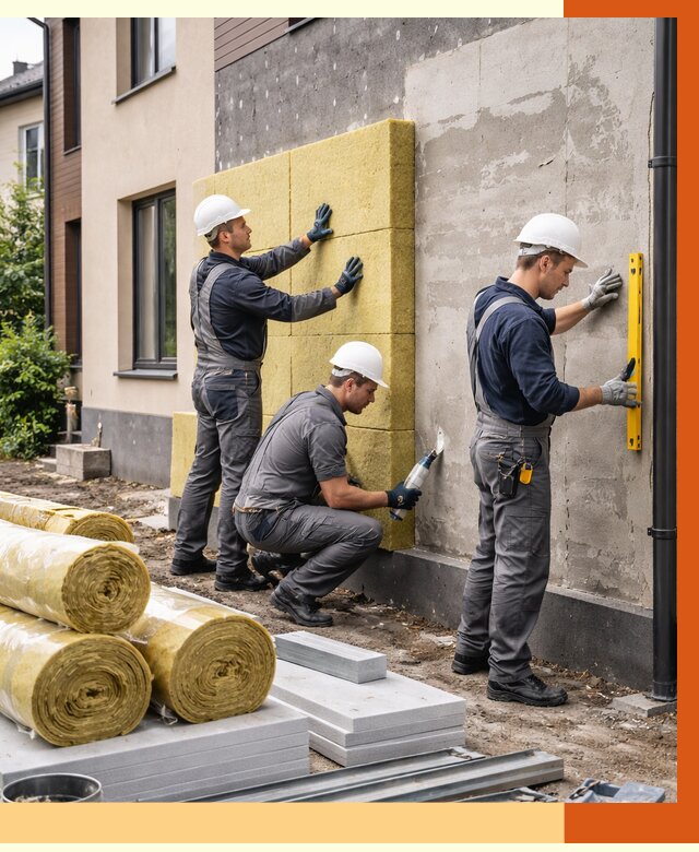 Утепление таунхауса в Каспийске от 7330 руб/м2 — комплекс под ключ | ТепломастерКсп