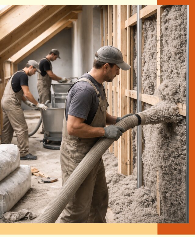 Утепление таунхауса эковатой в Каспийске от 2240 руб./м² — монтаж и задувка | ТепломастерКсп