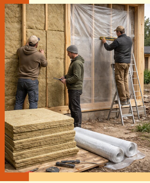 Утепление каркасного дома в Каспийске под ключ с гарантией качества