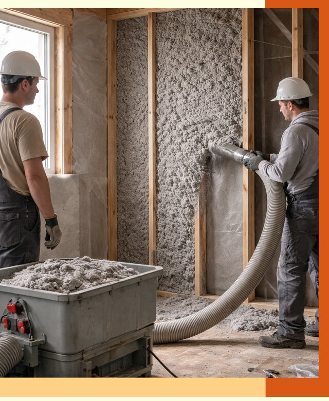 Утепление каркасного дома эковатой в Каспийске от 1833 руб. | ТепломастерКсп