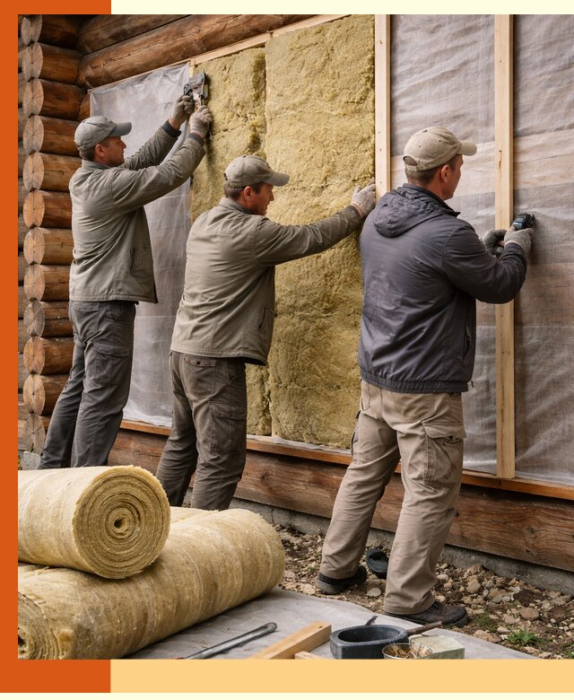 Утепление деревянного дома в Каспийске эффективными технологиями