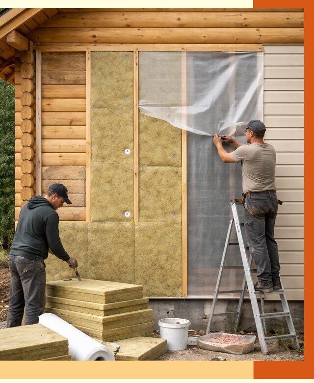 Утепление дома из бруса в Каспийске от 3818 руб./м2 — работы под ключ | ТепломастерКсп