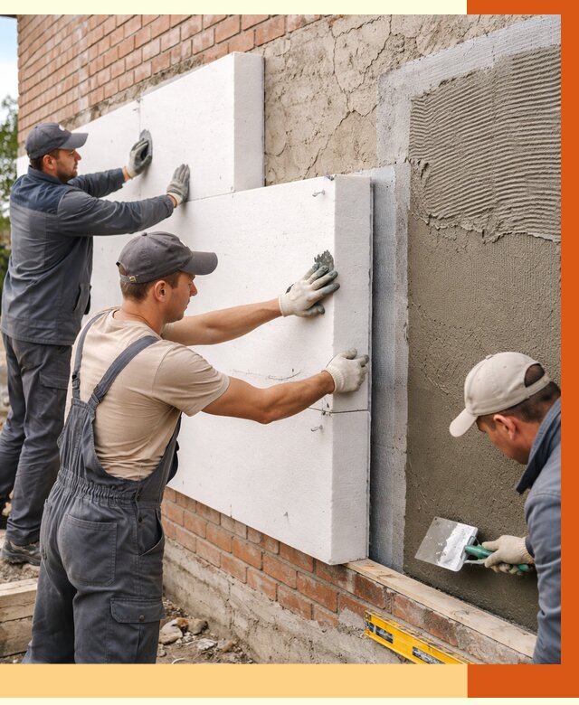 Утепление кирпичного дома в Каспийске от 4276 руб. под ключ | ТепломастерКсп