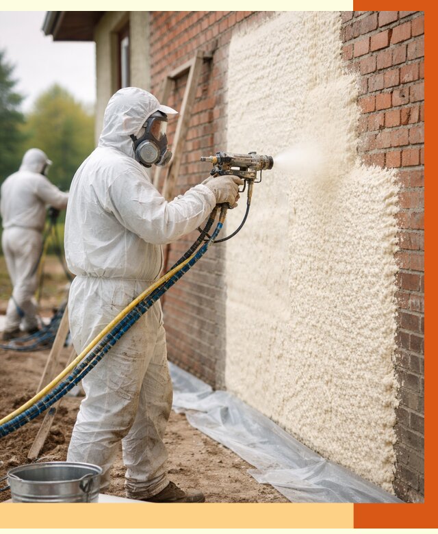 Утепление кирпичного дома ППУ в Каспийске под ключ от 6618 руб. | ТепломастерКсп