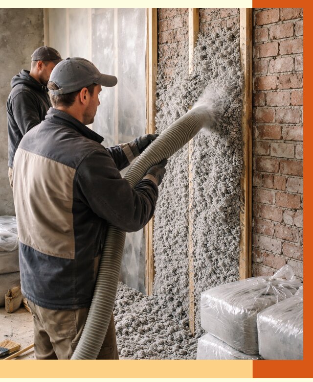 Утепление кирпичного дома эковатой в Каспийске от 2393 руб./м² | ТепломастерКсп