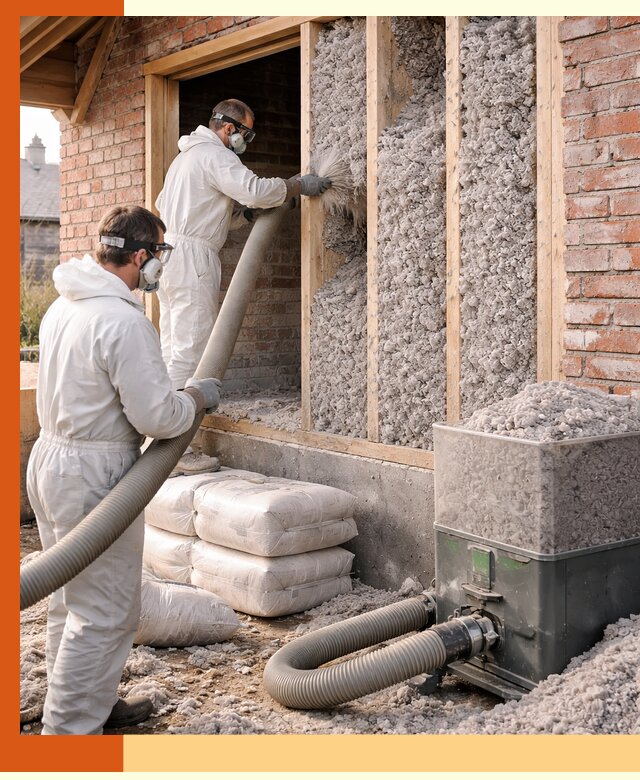 Утепление кирпичного дома эковатой в Каспийске