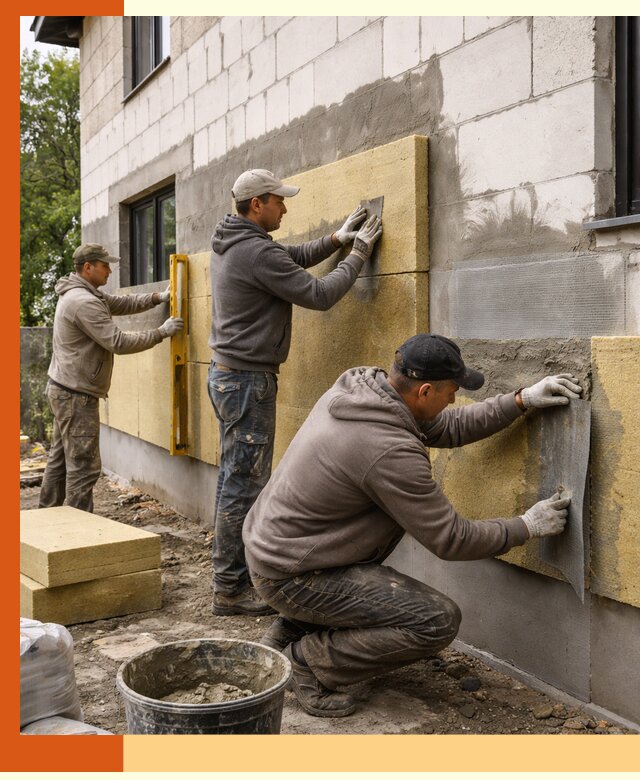 Утепление дома из газобетона в Каспийске качественно и долговечно
