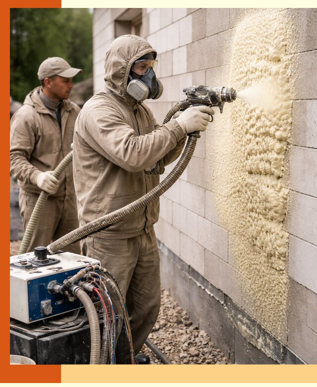 Утепление дома из газобетона ППУ в Каспийске — надежная теплоизоляция