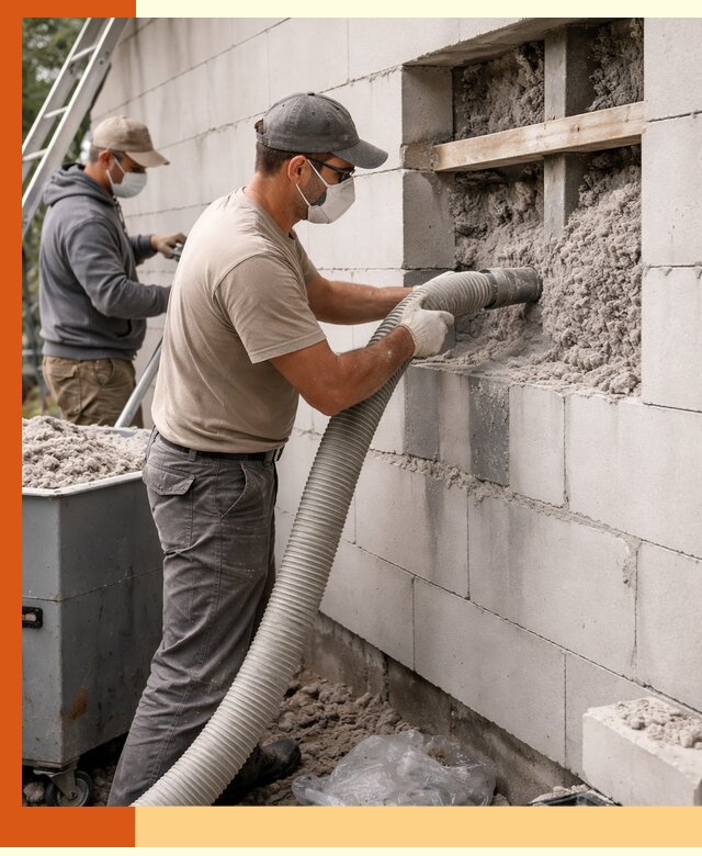 Утепление дома из газобетона эковатой в Каспийске