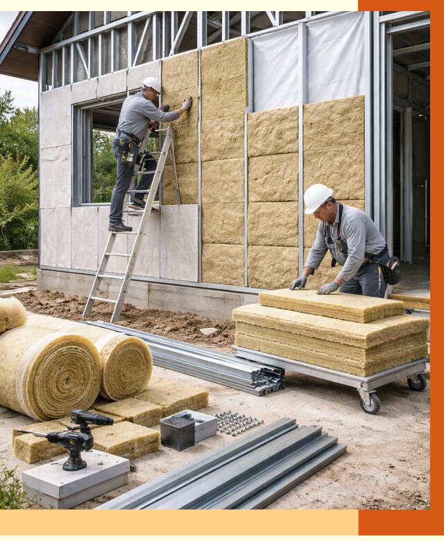 Утепление дома из ЛСТК в Каспийске от 5294 руб./м² — профессионально | ТепломастерКсп