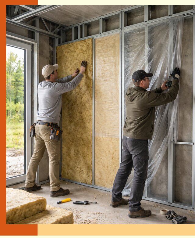 Утепление дома из ЛСТК в Каспийске с гарантией качества и эффективности