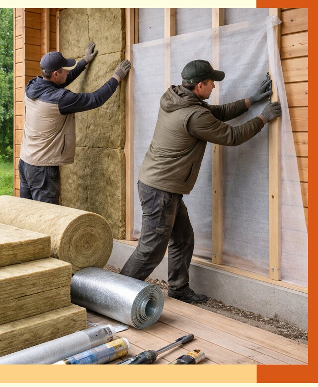 Утепление дома из двойного бруса в Каспийске от 4887 руб./м² — ТепломастерКсп под ключ