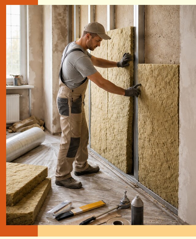 Утепление квартиры в Каспийске — комплексная теплоизоляция стен и полов