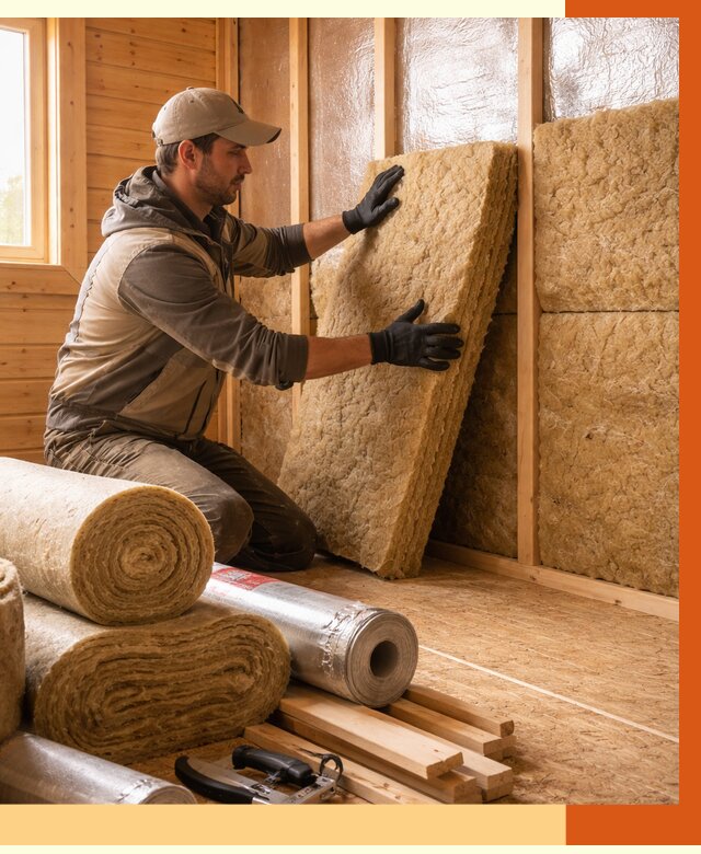 Утепление бани в Каспийске под ключ от 4581 руб./м2 — утеплить потолок, пол и стены | ТепломастерКсп