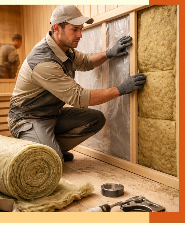 Утепление сауны изнутри в Каспийске от 6618 руб. за м2 | ППУ, под ключ — ТепломастерКсп