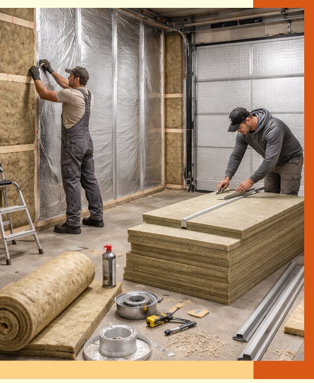 Утепление гаража в Каспийске от 4581 руб/м2 — комплексное утепление ворот и стен | ТепломастерКсп