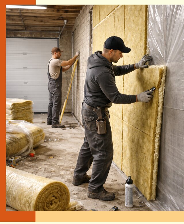 Утепление гаража под ключ в Каспийске — все виды теплоизоляции