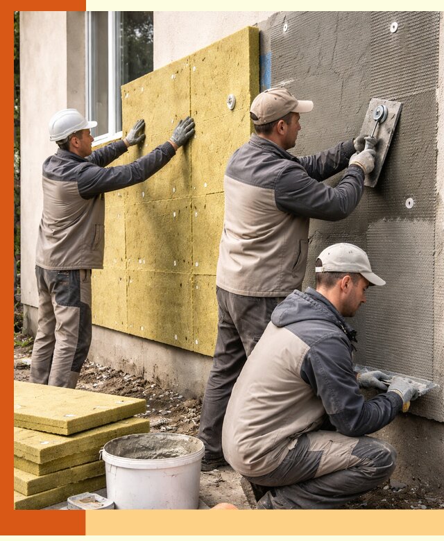 Утепление фасада под штукатурку в Каспийске — энергоэффективная технология