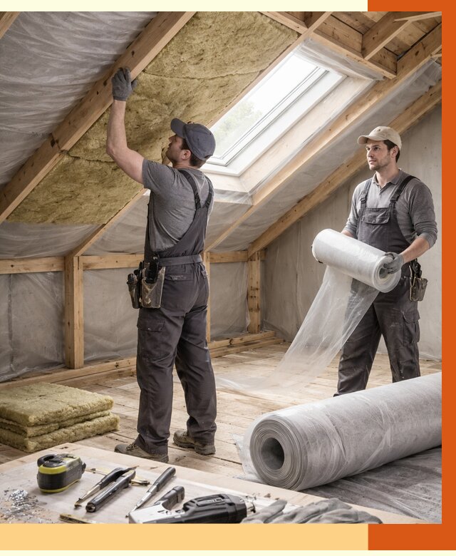 Утепление крыши изнутри мансарды в Каспийске от 4276 руб./м² | ТепломастерКсп