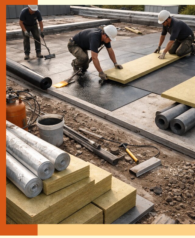 Утепление плоской крыши в Каспийске — надежная теплоизоляция и герметизация