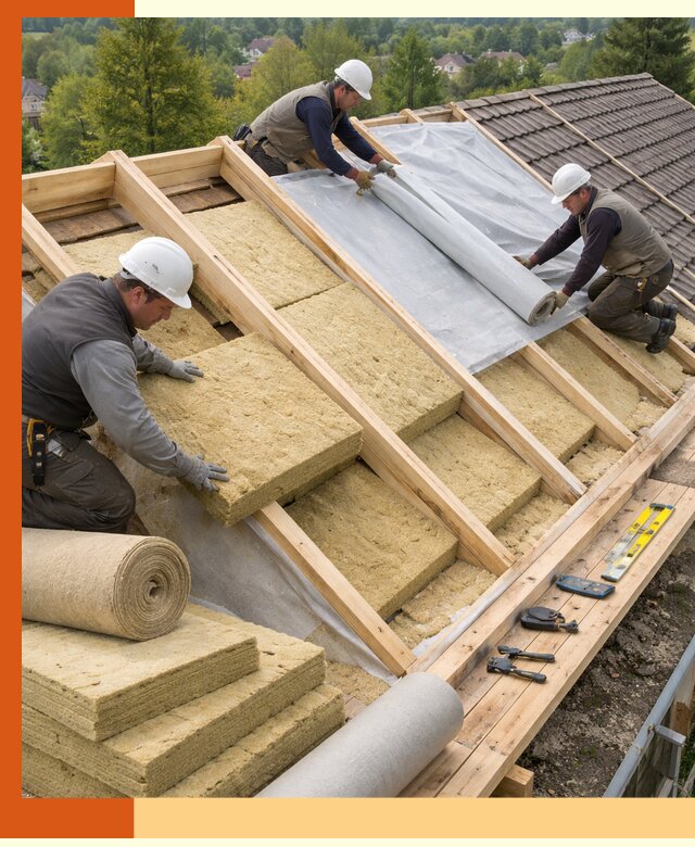 Утепление скатной крыши в Каспийске качественно и надёжно