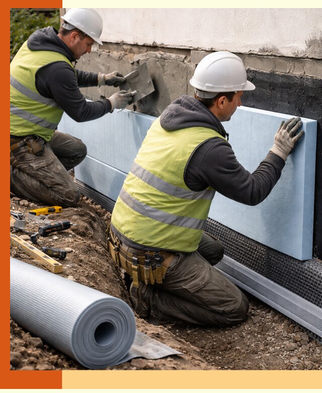 Утепление фундамента снаружи в Каспийске — профессиональная теплоизоляция