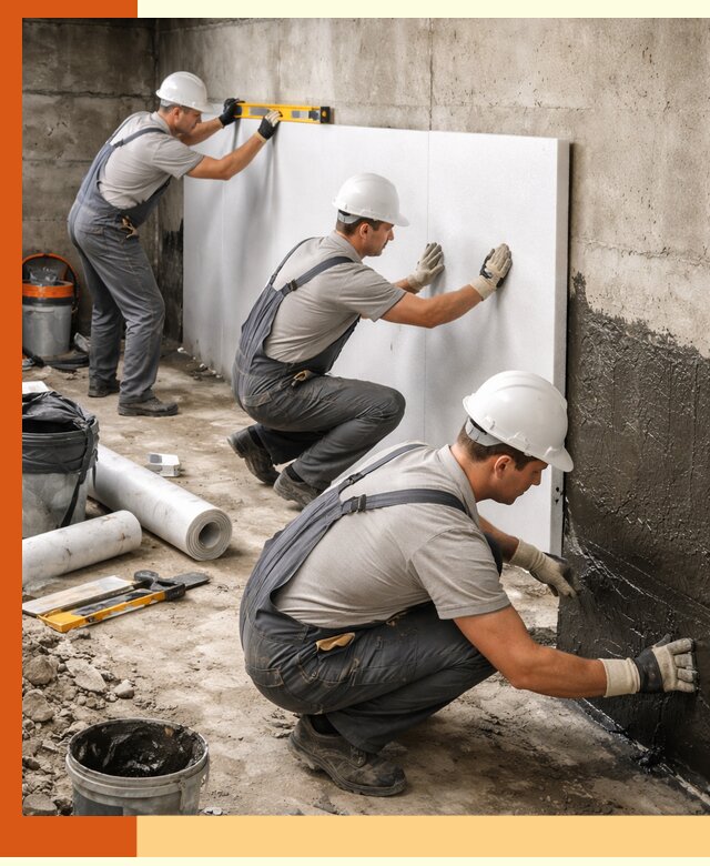 Утепление фундамента изнутри профессионально в Каспийске