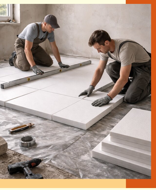 Утепление бетонного пола в Каспийске от 2545 руб/м2 — монтаж и цена | ТепломастерКсп