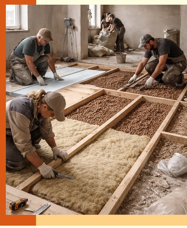 Утепление перекрытий жилых и промышленных зданий в Каспийске