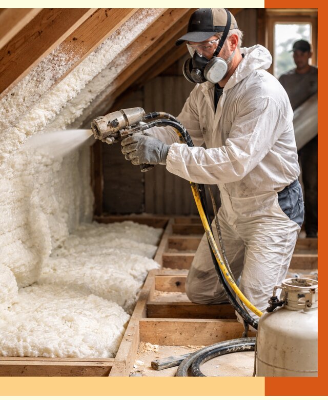 Утепление чердака ППУ в Каспийске от 8776 руб./м2 — услуга под ключ | ТепломастерКсп