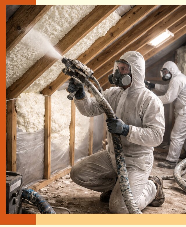 Утепление чердака пенополиуретаном (ППУ) в Каспийске