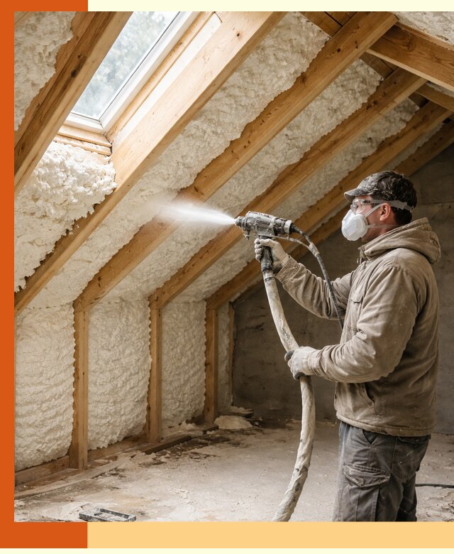 Утепление мансарды ППУ в Каспийске быстро и надежно