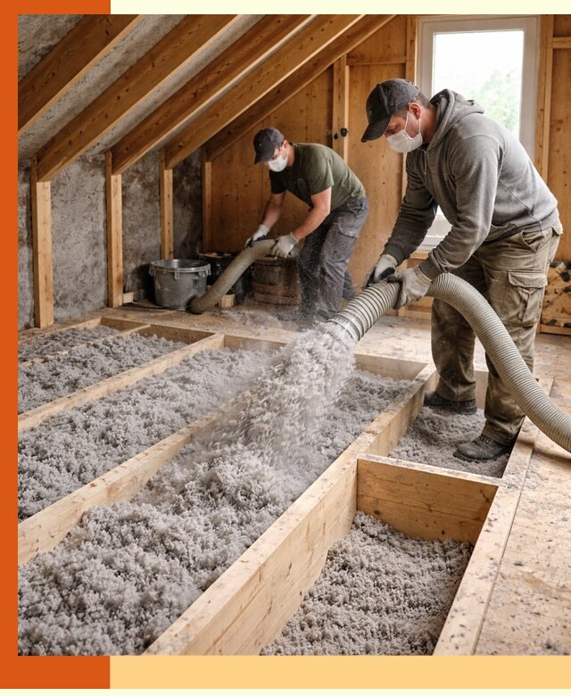 Утепление мансарды эковатой в Каспийске с гарантией качества