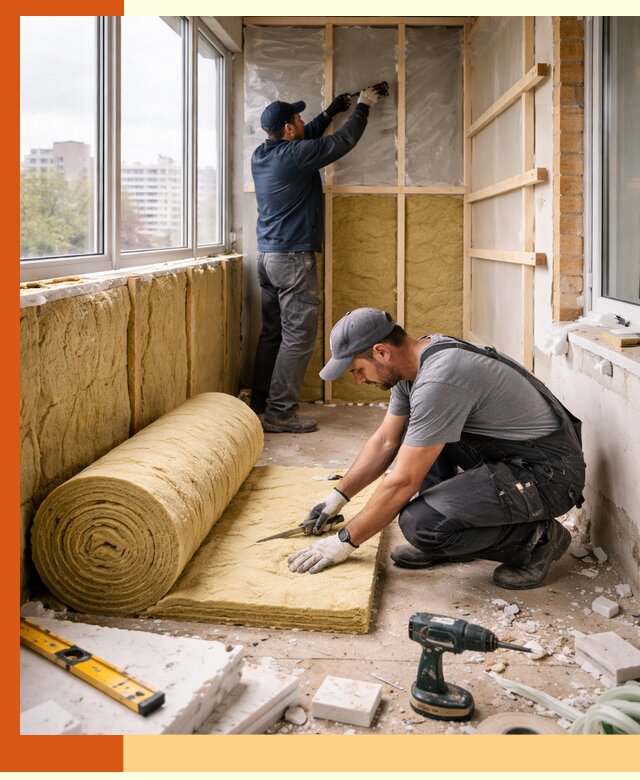 Утепление балкона под ключ в Каспийске качественно и быстро