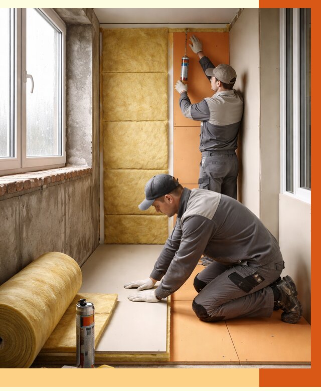 Утепление лоджии под ключ в Каспийске от 6618 руб/м2 — комплексное решение | ТепломастерКсп