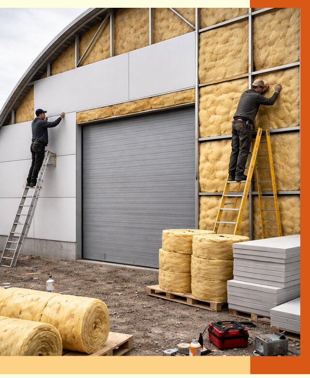 Утепление ангара пенополиуретаном в Каспийске от 7330 руб./м² — комплекс от ТепломастерКсп