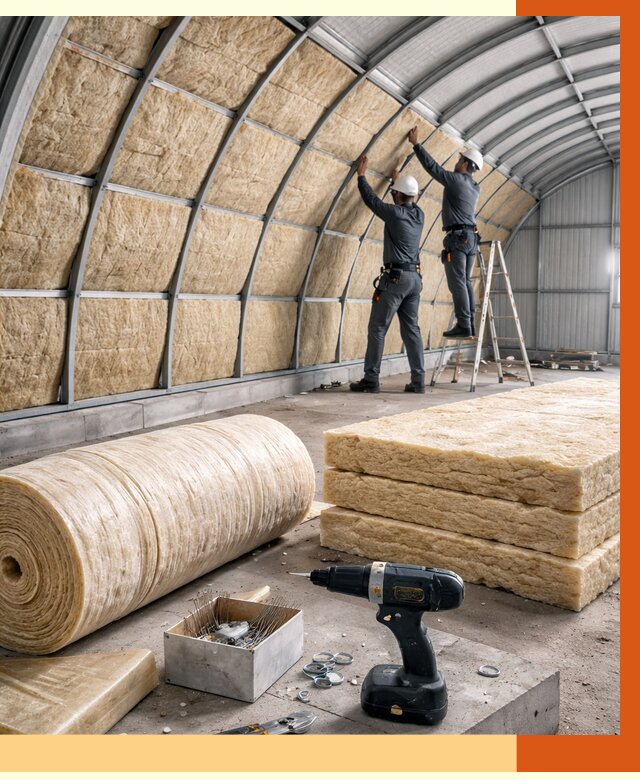 Утепление арочного ангара в Каспийске от 3258 руб./м2 под ключ | ТепломастерКсп