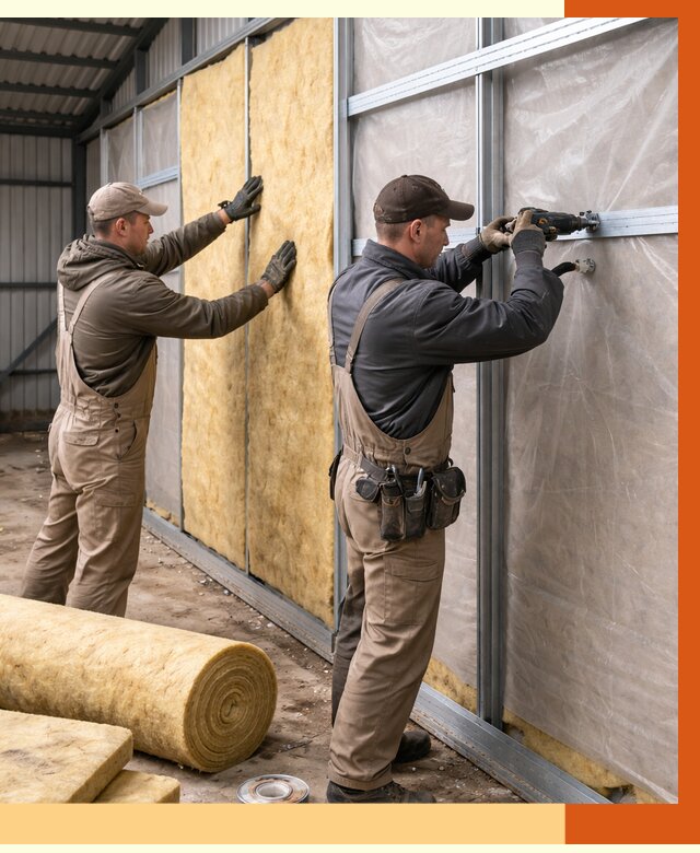 Утепление металлического ангара в Каспийске от 4836 руб/м2 — услуги под ключ | ТепломастерКсп