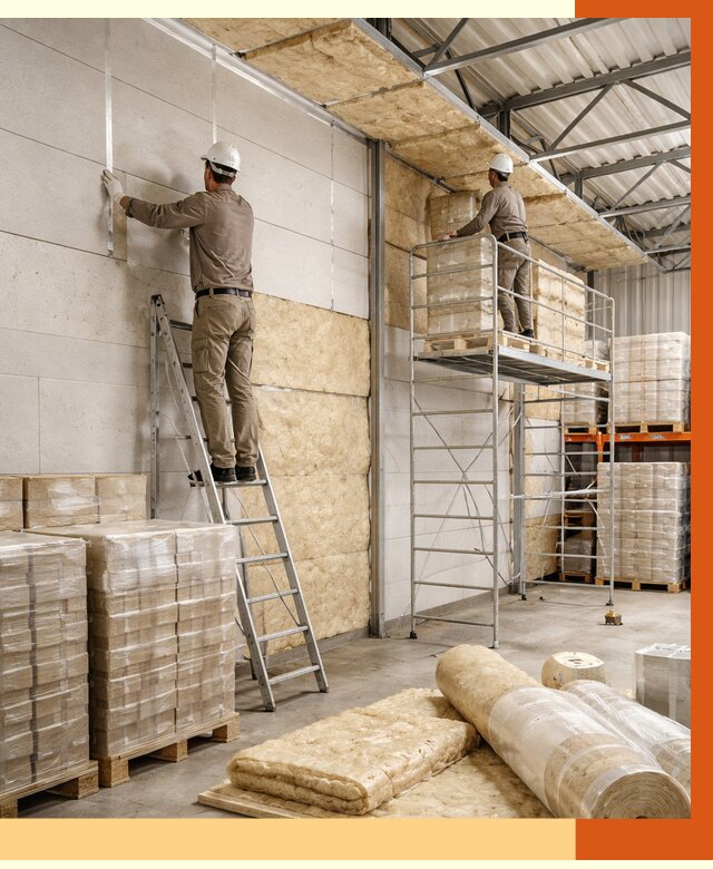 Утепление склада готовой продукции в Каспийске от 1985 руб./м2 — комплексно | ТепломастерКсп