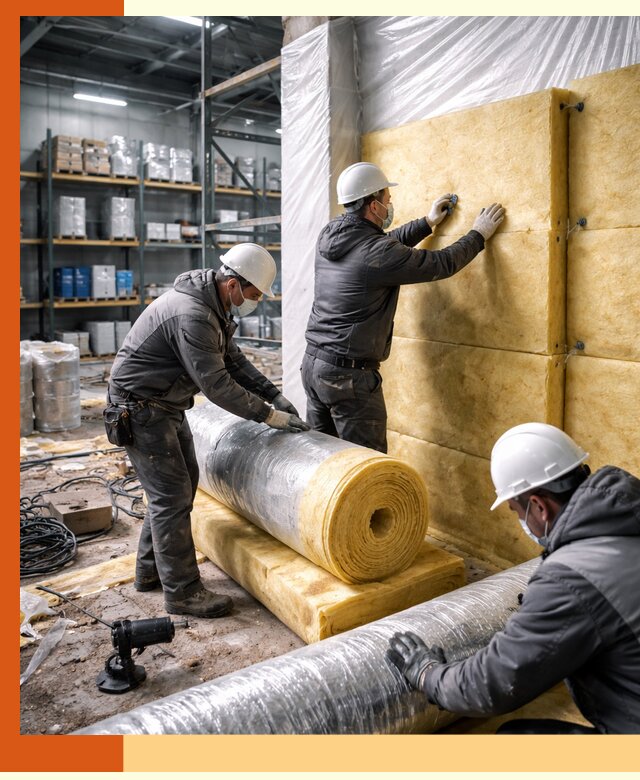 Утепление склада химсырья в Каспийске: безопасная и эффективная изоляция