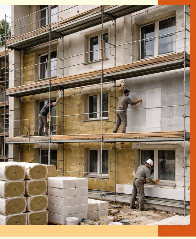 Утепление гостиницы в Каспийске от 7330 руб./м2 — комплексно, ППУ, под ключ | ТепломастерКсп