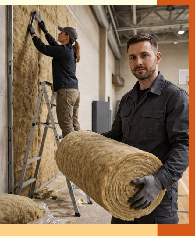 Утепление спортзала в Каспийске от 7636 руб/м2 — комплексное утепление под ключ | ТепломастерКсп