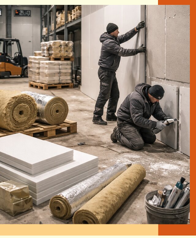 Утепление холодного склада в Каспийске от 8654 руб/м2 — комплексное под ключ | ТепломастерКсп