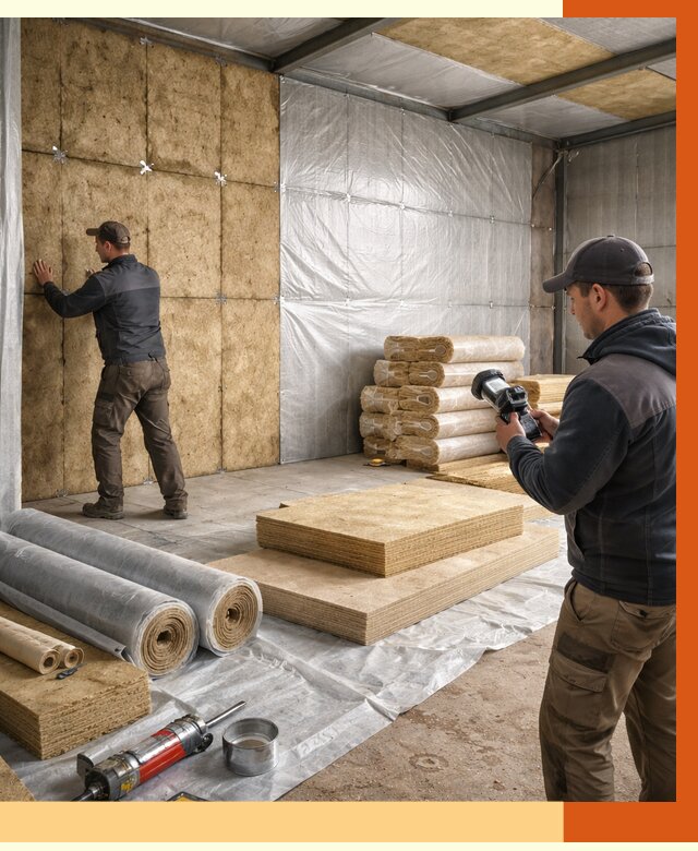 Утепление теплого склада в Каспийске под ключ от 11708 руб/м² | ТепломастерКсп