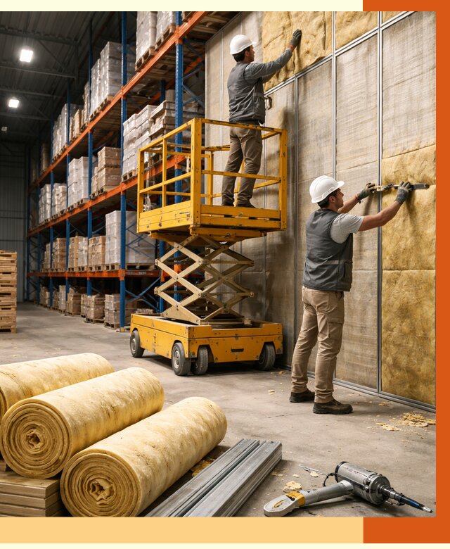 Утепление торгового склада в Каспийске от 3258 руб/м2 — комплексно и под ключ | ТепломастерКсп