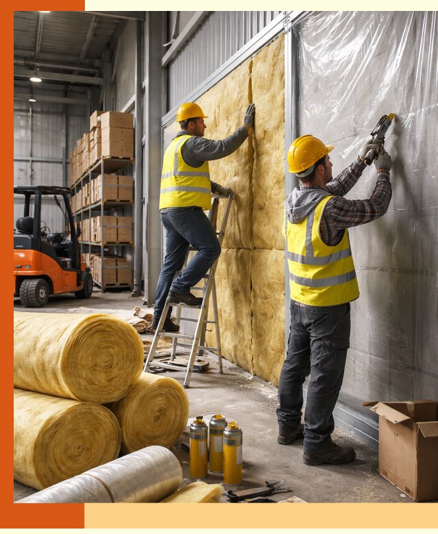 Утепление склада с техникой в Каспийске под ключ