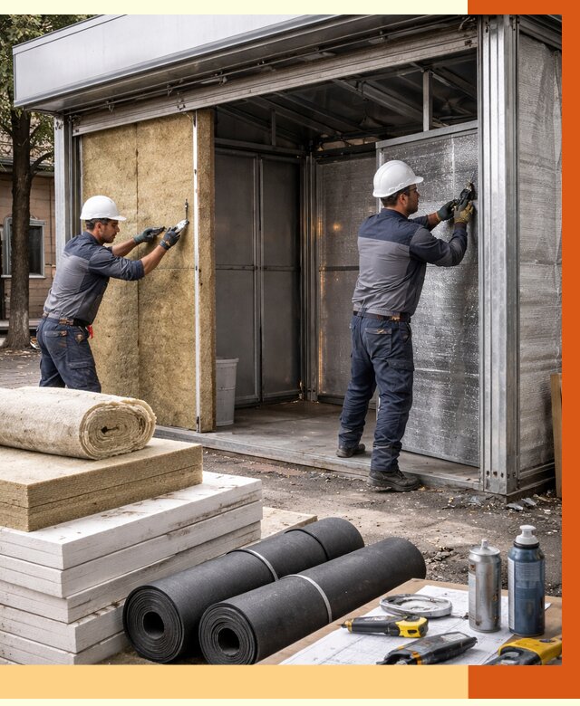 Утепление павильона шаурма в Каспийске под ключ от 1222 руб. за м² | ТепломастерКсп