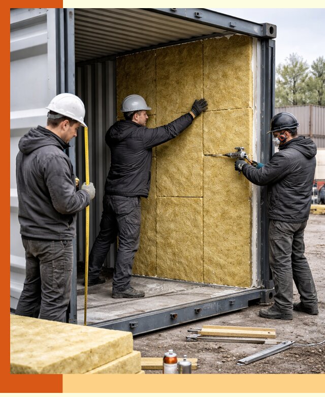 Утепление морского контейнера в Каспийске: надежная теплоизоляция и защита
