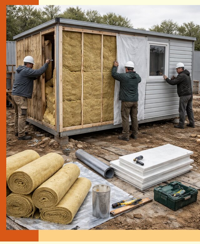 Утепление строительной бытовки под ключ в Каспийске для любых условий